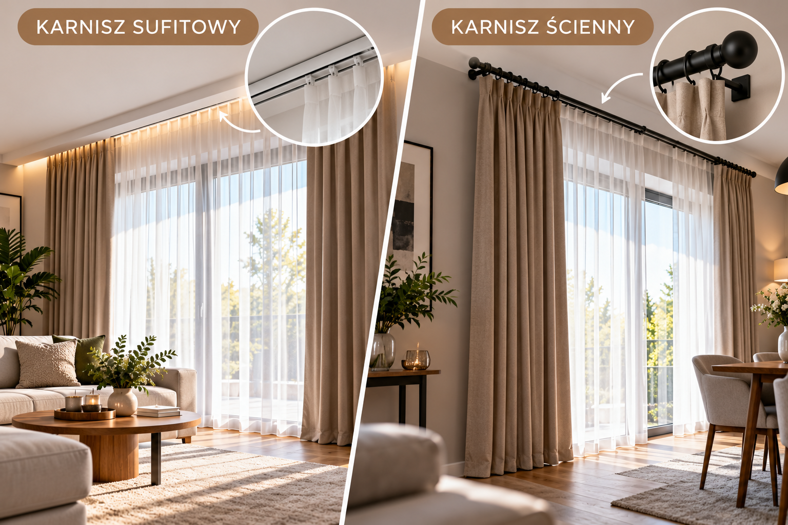 Karnisze sufitowe czy ścienne – który rodzaj wybrać?