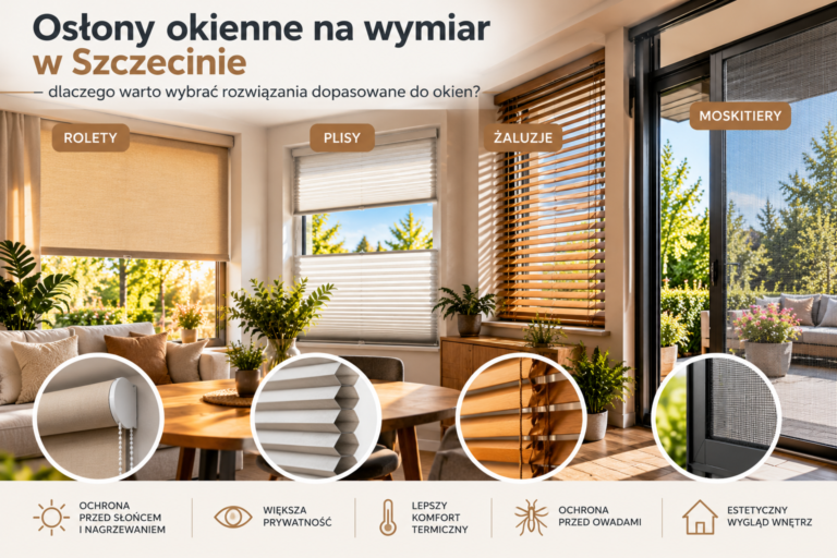 Osłony okienne na wymiar w Szczecinie – dlaczego warto wybrać rozwiązania dopasowane do okien?
