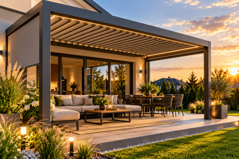 Pergola tarasowa – dlaczego warto zainwestować w zadaszenie tarasu?