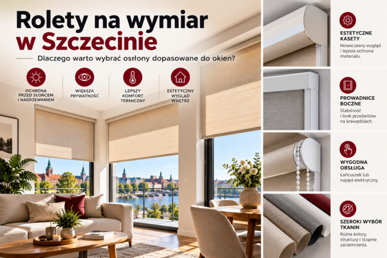 Rolety na wymiar w Szczecinie – dlaczego warto wybrać osłony dopasowane do okien?